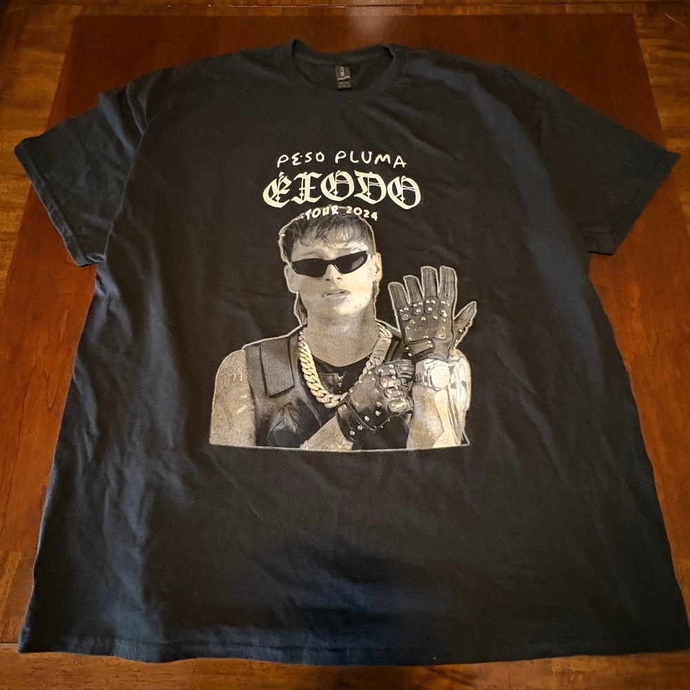 Peso Pluma Éxodo Tour 2024 Graphic T Shirt XXL Latin Rap Concert Tee